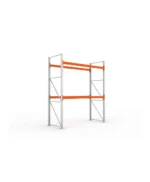 META Paletten-Grundregal MULTIPAL 3300mm Höhe, 2700mm Breite, 1100mm Tiefe, 3 Lagerebenen inkl. Boden, verzinkt / rotorange – Bild 2