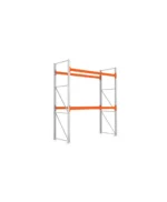 META Paletten-Grundregal MULTIPAL 3300mm Höhe, 2700mm Breite, 1100mm Tiefe, 3 Lagerebenen inkl. Boden, verzinkt / rotorange – Bild 3