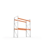META Paletten-Grundregal MULTIPAL 3300mm Höhe, 2700mm Breite, 1100mm Tiefe, 3 Lagerebenen inkl. Boden, verzinkt / rotorange – Bild 4