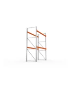 META Paletten-Grundregal MULTIPAL 3300mm Höhe, 2700mm Breite, 1100mm Tiefe, 3 Lagerebenen inkl. Boden, verzinkt / rotorange – Bild 5