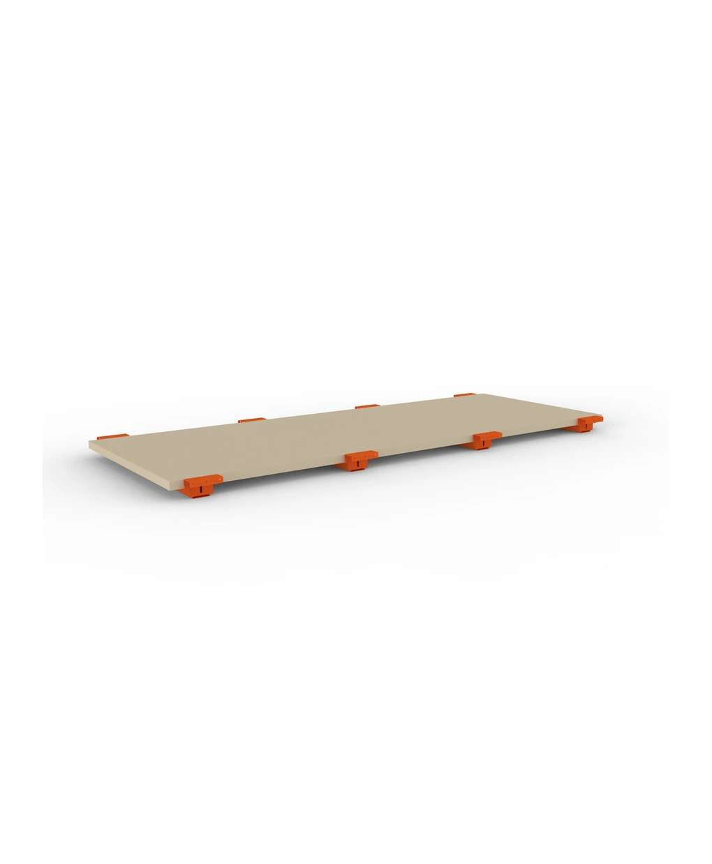 4026212142129_20080659-blickhoehe.webp META Spanplattenboden für MULTIPAL Paletten-Grundregale, 2700 Breite, 1100 Tiefe, 38mm Höhe, mit abgesetzten Tiefenauflagen – Bild 1