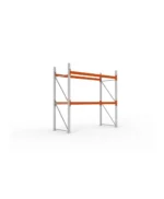 META Paletten-Grundregal MULTIPAL 2700mm Höhe, 2700mm Breite, 1100mm Tiefe, 3 Lagerebenen inkl. Boden, verzinkt / rotorange – Bild 2