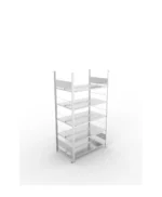 META Büro-Grundregal S3 COMPACT, 1850mm Höhe, 600 mm Breite, doppelseitig mit 5 Böden, Fachlast 100kg, verzinkt