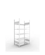 META Büro-Grundregal S3 COMPACT, 1850mm Höhe, 600 mm Breite, doppelseitig mit 5 Böden, Fachlast 100kg, verzinkt – Bild 2