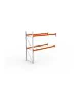 META Paletten-Anbauregal MULTIPAL 2700mm Höhe, 2700mm Breite, 1100mm Tiefe, 3 Lagerebenen inkl. Boden, verzinkt / rotorange