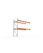META Paletten-Anbauregal MULTIPAL 2700mm Höhe, 2700mm Breite, 1100mm Tiefe, 3 Lagerebenen inkl. Boden, verzinkt / rotorange – Bild 3