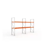 META Paletten-Grundregal MULTIPAL 3300mm Höhe, 5400mm Breite, 1100mm Tiefe, 3 Lagerebenen inkl. Boden, verzinkt / rotorange – Bild 2