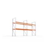 META Paletten-Grundregal MULTIPAL 3300mm Höhe, 5400mm Breite, 1100mm Tiefe, 3 Lagerebenen inkl. Boden, verzinkt / rotorange – Bild 3