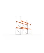 META Paletten-Grundregal MULTIPAL 3300mm Höhe, 5400mm Breite, 1100mm Tiefe, 3 Lagerebenen inkl. Boden, verzinkt / rotorange – Bild 4