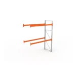 META Paletten-Anbauregal MULTIPAL 3300mm Höhe, 2700mm Breite, 1100mm Tiefe, 3 Lagerebenen inkl. Boden, verzinkt / rotorange
