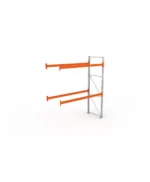 META Paletten-Anbauregal MULTIPAL 3300mm Höhe, 2700mm Breite, 1100mm Tiefe, 3 Lagerebenen inkl. Boden, verzinkt / rotorange