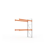META Paletten-Anbauregal MULTIPAL 3300mm Höhe, 2700mm Breite, 1100mm Tiefe, 3 Lagerebenen inkl. Boden, verzinkt / rotorange – Bild 2