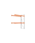META Paletten-Anbauregal MULTIPAL 3300mm Höhe, 2700mm Breite, 1100mm Tiefe, 3 Lagerebenen inkl. Boden, verzinkt / rotorange – Bild 3