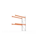 META Paletten-Anbauregal MULTIPAL 3300mm Höhe, 2700mm Breite, 1100mm Tiefe, 3 Lagerebenen inkl. Boden, verzinkt / rotorange – Bild 4
