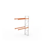 META Paletten-Anbauregal MULTIPAL 4400mm Höhe, 2700mm Breite, 1100mm Tiefe, 3 Lagerebenen inkl. Boden, verzinkt / rotorange
