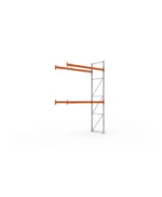 META Paletten-Anbauregal MULTIPAL 4400mm Höhe, 2700mm Breite, 1100mm Tiefe, 3 Lagerebenen inkl. Boden, verzinkt / rotorange – Bild 2