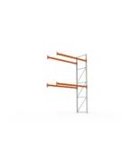 META Paletten-Anbauregal MULTIPAL 4400mm Höhe, 2700mm Breite, 1100mm Tiefe, 3 Lagerebenen inkl. Boden, verzinkt / rotorange – Bild 3