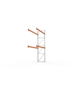 META Paletten-Anbauregal MULTIPAL 4400mm Höhe, 2700mm Breite, 1100mm Tiefe, 3 Lagerebenen inkl. Boden, verzinkt / rotorange – Bild 4