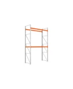 META Paletten-Grundregal MULTIPAL 4400mm Höhe, 2700mm Breite, 1100mm Tiefe, 3 Lagerebenen inkl. Boden, verzinkt / rotorange – Bild 3