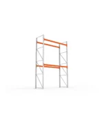 META Paletten-Grundregal MULTIPAL 4400mm Höhe, 2700mm Breite, 1100mm Tiefe, 3 Lagerebenen inkl. Boden, verzinkt / rotorange – Bild 4