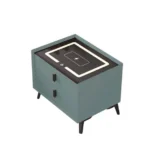Smart-nachttisch grün mit kabelloser ladestation und led-beleuchtung