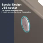 Smarter Nachttisch Orange mit Wireless Charging, USB & Bluetooth Lautsprecher – 3 Schubladen mit Fingerabdruck Schloss – Bild 6
