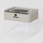 Intelligenter Nachttisch Weiß mit Wireless Charging, LED, Bluetooth & Fingerabdruck
