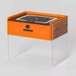 Intelligenter Nachttisch Orange mit Wireless Charging, LED, Bluetooth & Fingerabdruck – Bild 2
