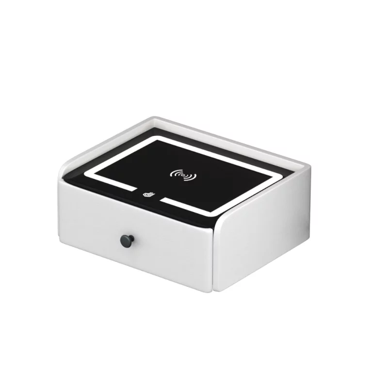 noptiera-inteligenta-cu-incarcare-wireless-iluminare-led-1-sertar-de-depozitare-port-usb-si-port-type-c-difuzor-bluetooth-de-10w-alba-design-modern-din-sticla-si-lemn-1381__w800_h800_c.webp Intelligenter Nachttisch Weiß mit Wireless Charging (Qi), LED, Bluetooth & USB-C – Glas-Holz-Design – Bild 1