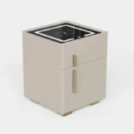 Intelligenter Nachttisch Weiß mit Wireless Charging 15W, LED-Beleuchtung & integriertem Safe – Modernes Glas- und Holzdesign – Bild 2