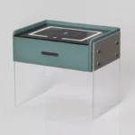 Intelligenter Nachttisch Grün mit kabellosem Laden & LED – Modernes Glas-Holz-Design – Bild 2