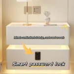 Intelligenter Nachttisch Braun mit Wireless Charging 15W, LED-Beleuchtung, Nachtlichtsensor, 2 Schubladen & Codeschloss – Bild 3