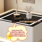 Intelligenter Nachttisch Braun mit Wireless Charging 15W, LED-Beleuchtung, Nachtlichtsensor, 2 Schubladen & Codeschloss – Bild 6