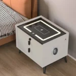 Smarter Nachttisch Weiß mit kabellosem Laden, Wireless Charging, Bluetooth & LED-Beleuchtung – Bild 2