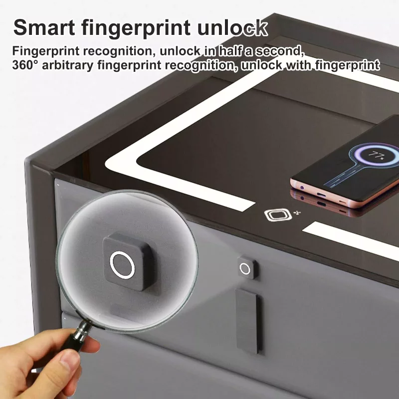 Smarter Nachttisch Weiß mit kabellosem Laden, Wireless Charging, Bluetooth & LED-Beleuchtung – Bild 5