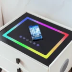 Intelligenter Nachttisch mit Wireless Charging, RGB-LED, 2 Schubladen & 20W Bluetooth-Lautsprecher – Anthrazitgrau – Bild 3