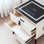 Intelligenter Nachttisch mit Wireless Charging, RGB-LED, 2 Schubladen & 20W Bluetooth-Lautsprecher – Anthrazitgrau – Bild 2