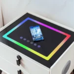 Intelligenter Nachttisch Weiß mit Wireless Charging, RGB-LED, Fingerabdruck & 20W Bluetooth-Lautsprecher – Bild 3