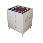 Intelligenter Nachttisch mit Wireless Charging, Bluetooth-Lautsprecher & RGB-LED – Weiß, 3 Schubladen
