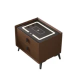 Intelligenter Smarter Nachttisch Braun mit kabellosem Laden, Wireless Charging & LED-Beleuchtung