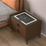Intelligenter Smarter Nachttisch Braun mit kabellosem Laden, Wireless Charging & LED-Beleuchtung – Bild 2