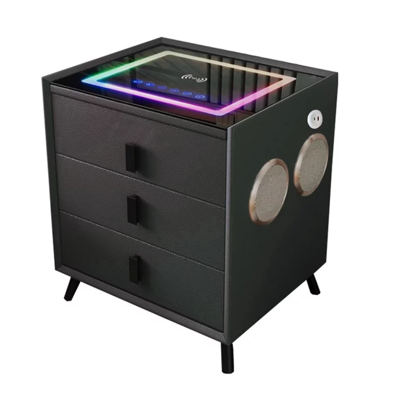 noptiera-inteligenta-cu-incarcare-wireless-si-iluminare-led-culoare-negru-3-sertare-de-depozitare-difuzor-bluetooth-1719__w800_h800_c.webp Intelligenter Nachttisch mit 15W Wireless Charging, Bluetooth-Lautsprecher & RGB-LED – Schwarz, 3 Schubladen – Bild 1