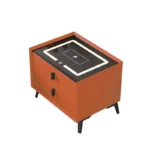Intelligenter Smarter Nachttisch Orange mit kabellosem Laden Wireless Charging, LED-Beleuchtung & 2 Schubladen