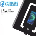 Smarter Slim-Nachttisch Braun mit kabellosem Laden Wireless Charging, LED-Beleuchtung, Bluetooth & Fingerabdruck – Bild 3